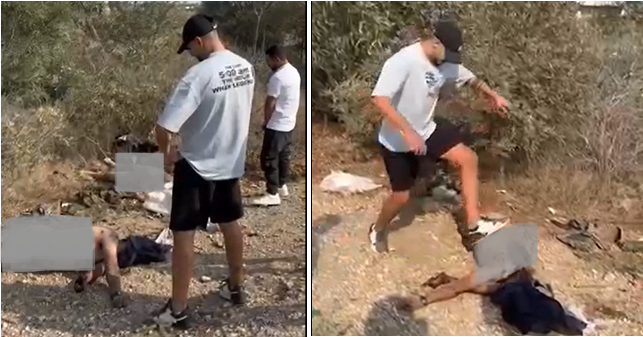 «Israelske» settlere urinerer, tråkker og sparker på døde palestinske kropper