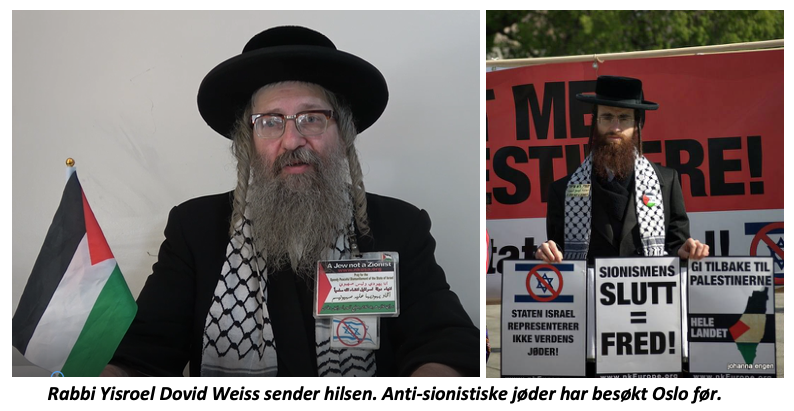 Jøder mot sionisme og Staten Israel sender hilsen til Oslo